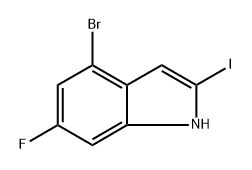 4-溴-6-氟-2-碘-1H-吲哚 结构式