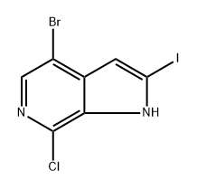 4-溴-7-氯-2-碘-1H-吡咯并[2,3-C]吡啶 结构式