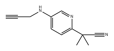 2-甲基-2-(5-(丙-2-炔-1-基氨基)吡啶-2-基)丙腈 结构式