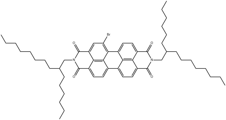 5-bromo-2,9-bis(2-hexyldecyl)anthra[2,1,9-def:6,5,10-d'e'f']diisoquinoline-1,3,8,10(2H,9H)-tetraone 结构式