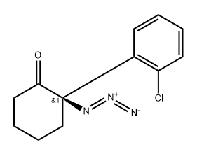 (R)-2-叠氮基-2-(2-氯苯基)环己酮 结构式