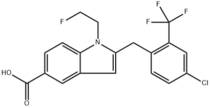 2-(4-Chloro-2-trifluoromethyl-benzyl)-1-(2-fluoro-ethyl)-1H-indole-5-carboxylic acid 结构式