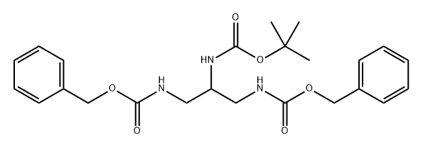 2-苄氧基羰基氨基-1-(苄氧羰基氨基甲基)乙基]氨基甲酸叔丁酯 结构式