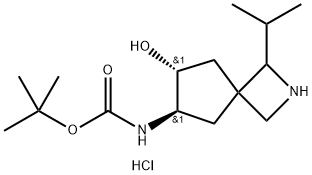 REL-(7-羟基-1-异丙基-2-氮杂螺[3.4]辛烷-6-基)氨基甲酸叔丁酯盐酸盐 结构式