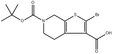 2-溴-6-(叔丁氧基羰基)-4,5,6,7-四氢噻吩并[2,3-C]吡啶-3-羧酸 结构式