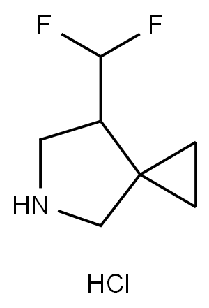 7-(DIFLUOROMETHYL)-5-AZASPIRO[2.4]HEPTANE HYDROCHLORIDE 结构式