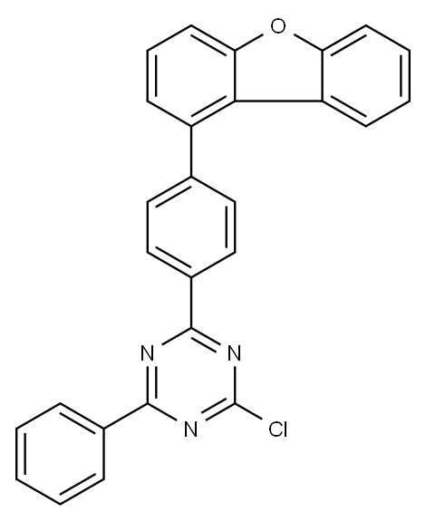 2-氯-4-(4-(二苯并[B,D]呋喃-1-基)苯基)-6-苯基-1,3,5-三嗪 结构式