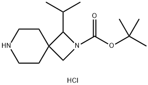 TERT-BUTYL 1-(PROPAN-2-YL)-2,7-DIAZASPIRO[3.5]NONANE-2-CARBOXYLATE HYDROCHLORIDE 结构式