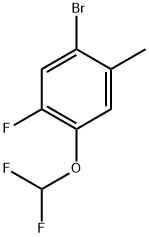 1-Bromo-4-(difluoromethoxy)-5-fluoro-2-methylbenzene 结构式