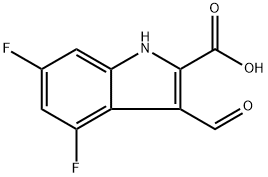 4,6-difluoro-3-formyl-1H-indole-2-carboxylic acid 结构式