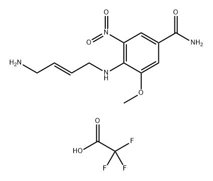 Benzamide, 4-[[(2E)-4-amino-2-buten-1-yl]amino]-3-methoxy-5-nitro-, 2,2,2-trifluoroacetate (1:1) 结构式