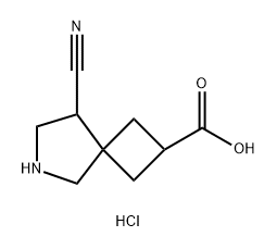 8-CYANO-6-AZASPIRO[3.4]OCTANE-2-CARBOXYLIC ACID HYDROCHLORIDE 结构式