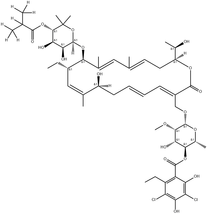 非达霉素-D7 结构式