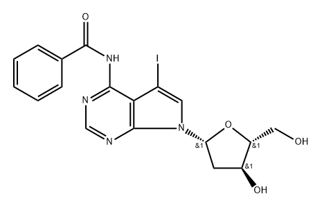 N6-Benzoyl-7-deaza-2'-deoxy-7-iodoadenosine 结构式