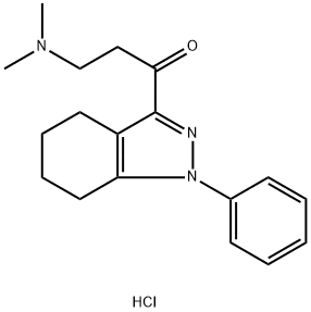 3-(Dimethylamino)-1-(1-phenyl-4,5,6,7-tetrahydro-1H-indazol-3-yl)propan-1-one hydrochloride 结构式