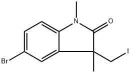 5-bromo-3-(iodomethyl)-1,3-dimethylindolin-2-one 结构式