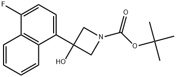 1,1-Dimethylethyl 3-(4-fluoro-1-naphthalenyl)-3-hydroxy-1-azetidinecarboxylate 结构式