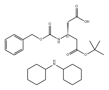 CBZ-D-Β-高门冬氨酸-5-叔丁基酯.二环己胺 结构式