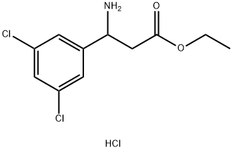 3-氨基-3-(3,5-二氯苯基)丙酸乙酯盐酸盐 结构式