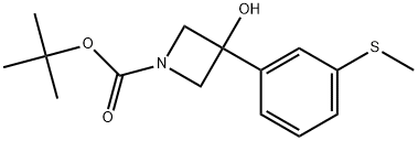 1,1-Dimethylethyl 3-hydroxy-3-[3-(methylthio)phenyl]-1-azetidinecarboxylate 结构式