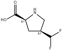 (2S,4S)-4-(二氟甲基)吡咯烷-2-羧酸 结构式