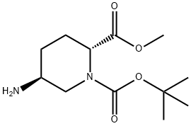 (2R,5S)-1-BOC-5-氨基哌啶-2-甲酸甲酯 结构式