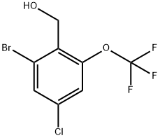 2-Bromo-4-chloro-6-(trifluoromethoxy)benzenemethanol 结构式