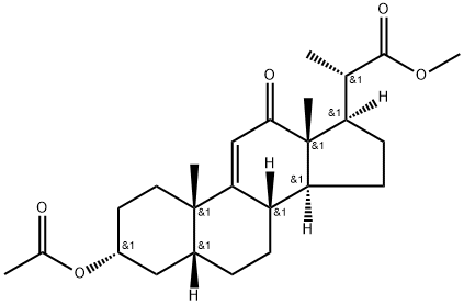 Pregn-9(11)-ene-20-carboxylic acid, 3-(acetyloxy)-12-oxo-, methyl ester, (3α,5β,20S)- 结构式