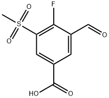 4-Fluoro-3-formyl-5-(methylsulfonyl)benzoic acid 结构式