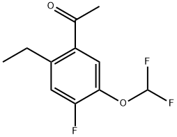 1-[5-(Difluoromethoxy)-2-ethyl-4-fluorophenyl]ethanone 结构式