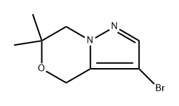 3-bromo-6,6-dimethyl-4,7-dihydropyrazolo[5,1-c][1,4]oxazine 结构式