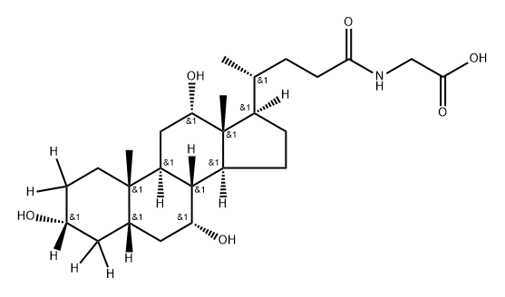Glycine, N-[(3α,5β,7α,12α)-3,7,12-trihydroxy-24-oxocholan-24-yl-2,2,3,4,4-d5]- 结构式