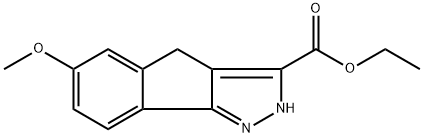 6-甲氧基-2,4-二氢茚并[1,2-C]吡唑-3-羧酸乙酯 结构式