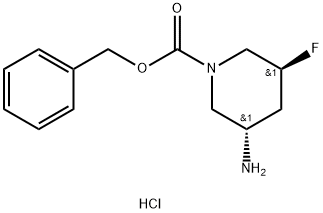 (3S,5S)-3-氨基-5-氟哌啶-1-羧酸苄酯盐酸盐 结构式