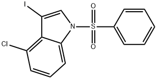 1-(benzenesulfonyl)-4-chloro-3-iodo-1H-indole 结构式