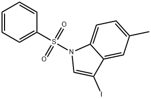 1-(benzenesulfonyl)-3-iodo-5-methyl-1H-indole 结构式