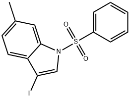 1-(benzenesulfonyl)-3-iodo-6-methyl-1H-indole 结构式