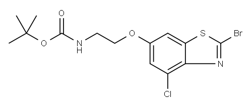 (2-((2-溴-4-氯苯并[D]噻唑-6-基)氧基)乙基)氨基甲酸叔丁酯 结构式