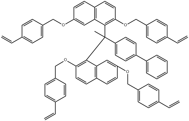 1,1'-(1-[1,1'-联苯]-4-基亚乙基)双[2,7-双[(4-乙烯基苯基)甲氧基]萘 结构式