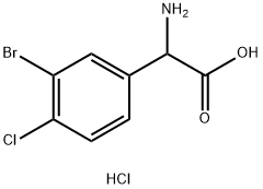 Benzeneacetic acid, α-amino-3-bromo-4-chloro-, hydrochloride (1:1) 结构式