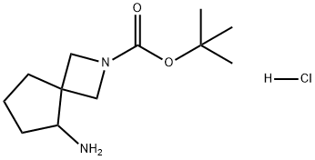 2-Azaspiro[3.4]octane-2-carboxylic acid, 5-amino-, 1,1-dimethylethyl ester, hydrochloride (1:1) 结构式