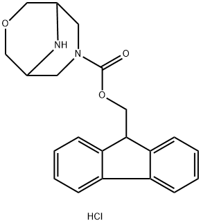 (9H-Fluoren-9-yl)methyl 3-oxa-7,9-diazabicyclo[3.3.1]nonane-7-carboxylate hydrochloride 结构式