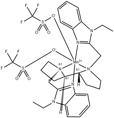 (OC-6-33)-[2,2'-[[((1S,1'S,2R,2'R)-[2,2'-联吡咯烷] -1,1'-二基-ΚN1,ΚN1'']]双(亚甲基)]双[1-乙基-1H-苯并咪唑-ΚN3]]双(1,1,1-三氟甲烷磺酰基-ΚO)-,锰 结构式