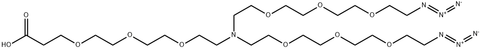 N-(羧酸-三聚乙二醇)-N-双(三聚乙二醇-叠氮) 结构式