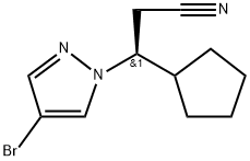 (S)-3-(4-溴-1H-吡唑-1-基)-3-环戊基丙腈 结构式
