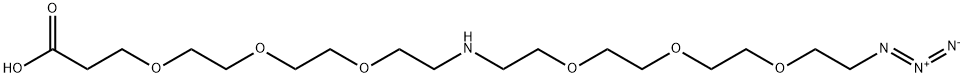 N-(Azido-PEG3)-NH-PEG3-acid HCl salt 结构式