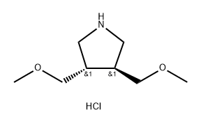 RAC-(3R,4R)-3,4-BIS(METHOXYMETHYL)PYRROLIDINE HYDROCHLORIDE, TRANS 结构式
