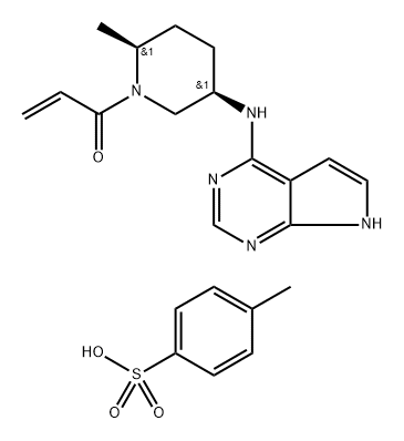 2-PROPEN-1-ONE, 1-[(2S,5R)-2-METHYL-5-(7H-PYRROLO[2,3-D]PYRIMIDIN-4-YLAMINO)-1-PIPERIDINYL]-, 4-METH 结构式