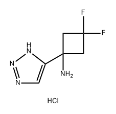 3,3-二氟-1-(1H-1,2,3-三唑-5-基)环丁烷-1-胺盐酸盐 结构式