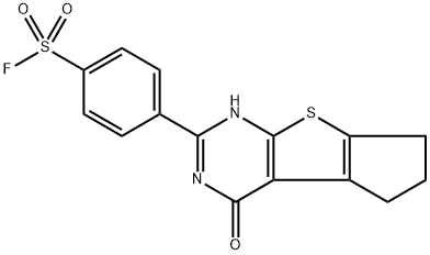 4-(4-oxo-4,5,6,7-tetrahydro-3H-cyclopenta[4,5]thieno[2,3-d]pyrimidin-2-yl)benzene-1-sulfonyl fluoride4-(4-oxo-4,5,6,7-tetrahydro-3H-cyclopenta[4,5]thieno[2,3-d]pyrimidine-2-yl)benzene-1-sulphonyl fluoride 结构式